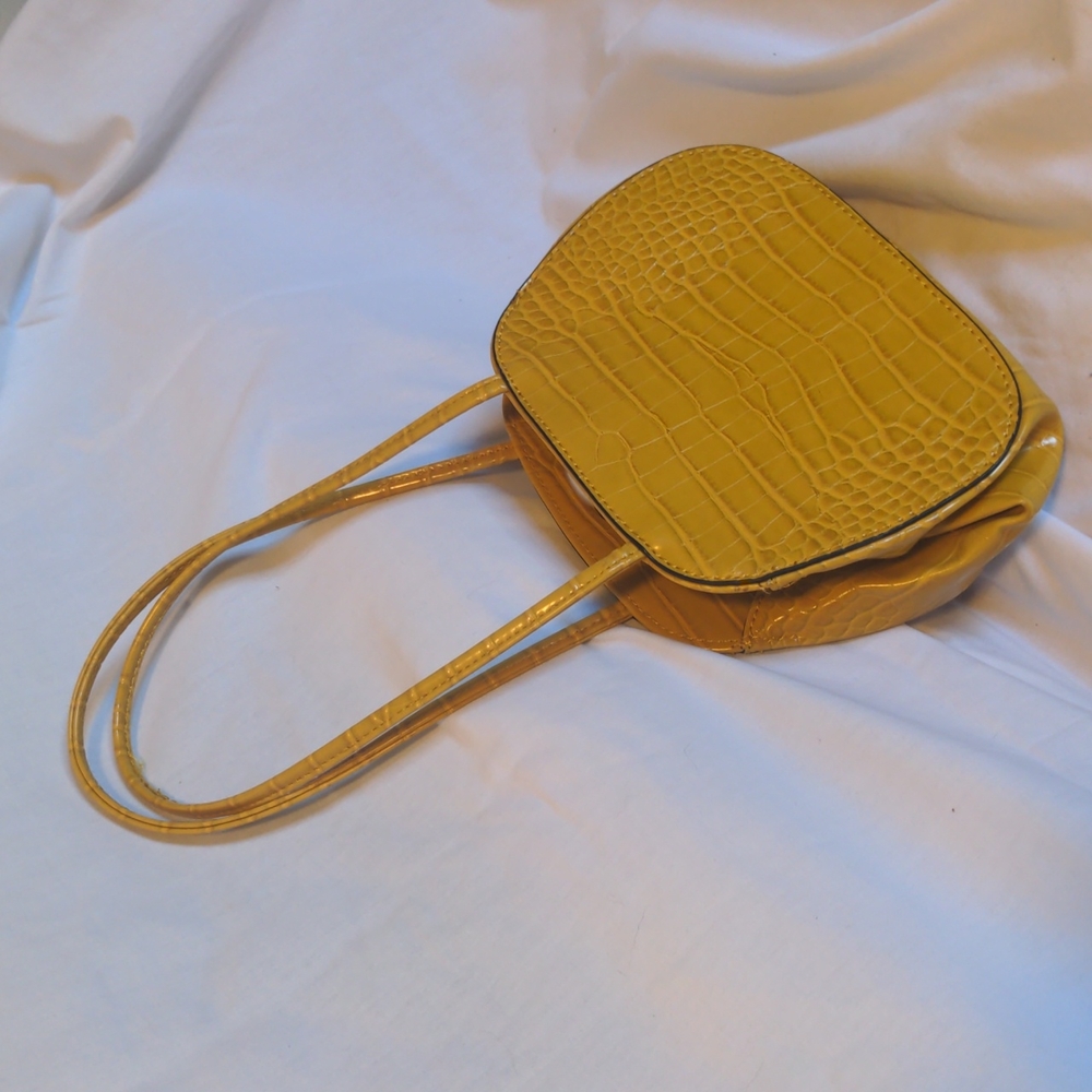 Mustard/yellow snake skin TopShop purse